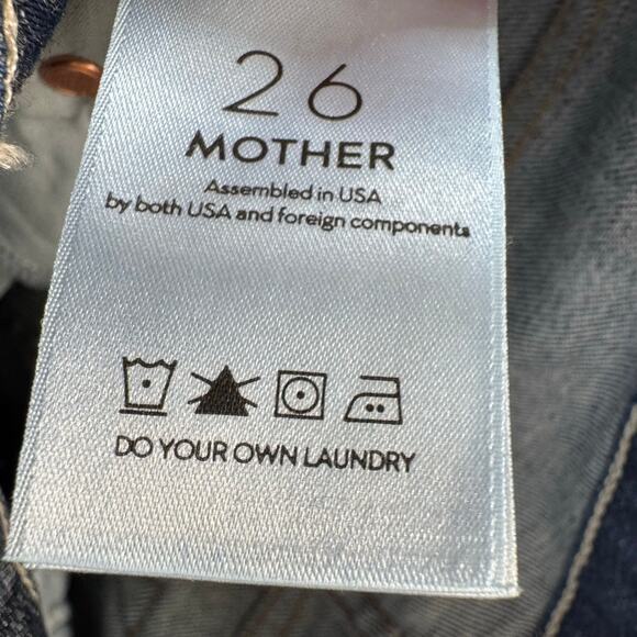 MOTHER Insider Crop Step Fray Jeans Speed Racer Stretch Blue Women's Sz 26 - Picture 14 of 15